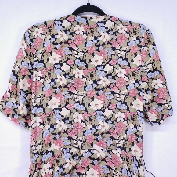 Vintage ED Michaels Melanie Drucker Floral Tea Midi A-line Cottagecore Dress - Picture 12 of 16